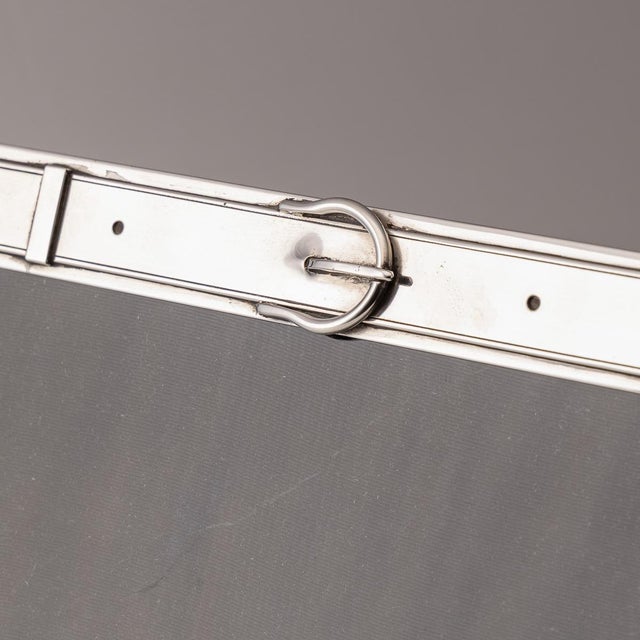 Metal Large Vintage French Silver Photograph Frame from Hermès, Paris For Sale - Image 7 of 12