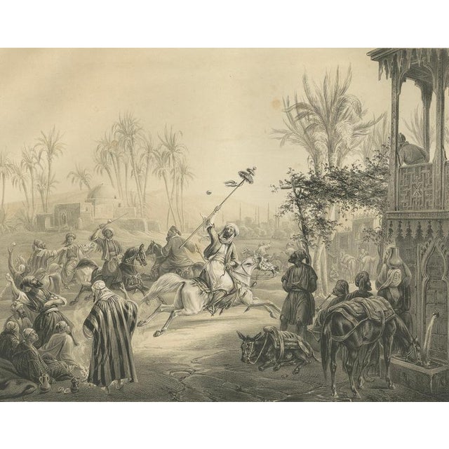 Egyptian Horsemen Javelin Game Scene, 1846, Paper For Sale - Image 3 of 9