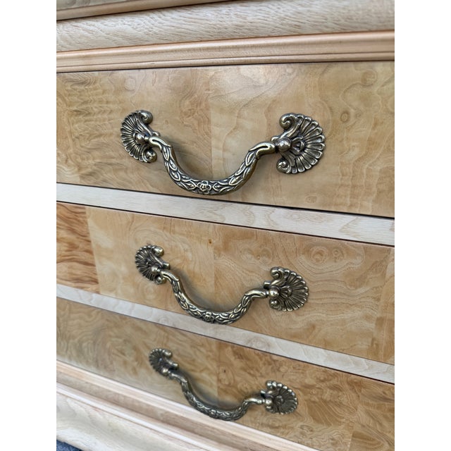 Wood 1990s Henredon French Regency Charles X Burl Wood Nightstands, Pair For Sale - Image 7 of 12