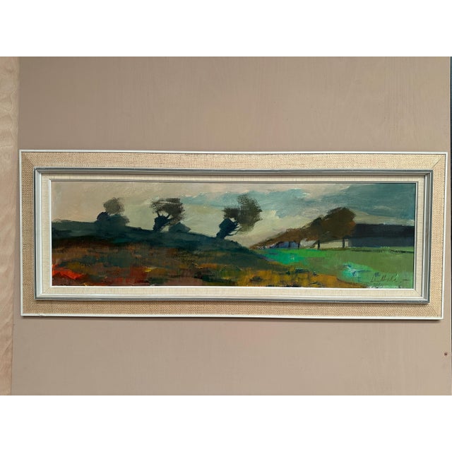 Lennart Hall, Abstract Landscape, 1960s, Oil Painting on Canvas, Framed For Sale - Image 12 of 18