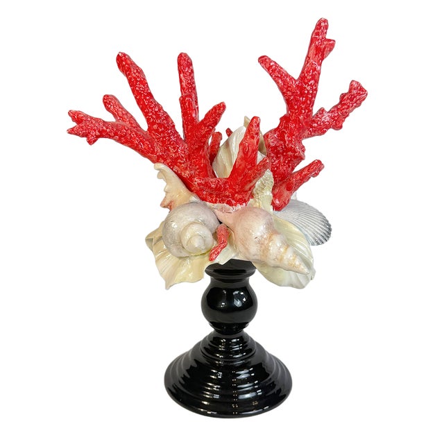 Ceramic Italian Majolica “Frutti Di Mare” Coral & Shell Centerpiece Sculpture For Sale - Image 7 of 8