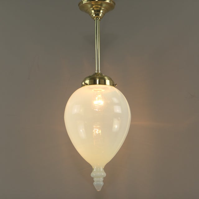 Vaseline Opal Glass Pendant from Liberty, England, 1910s For Sale - Image 5 of 10