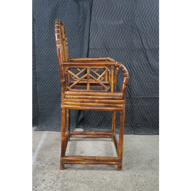 Antique 19th C. Chinese Export Brighton Pavilion Bamboo Chinoiserie Armchair For Sale - Image 11 of 18