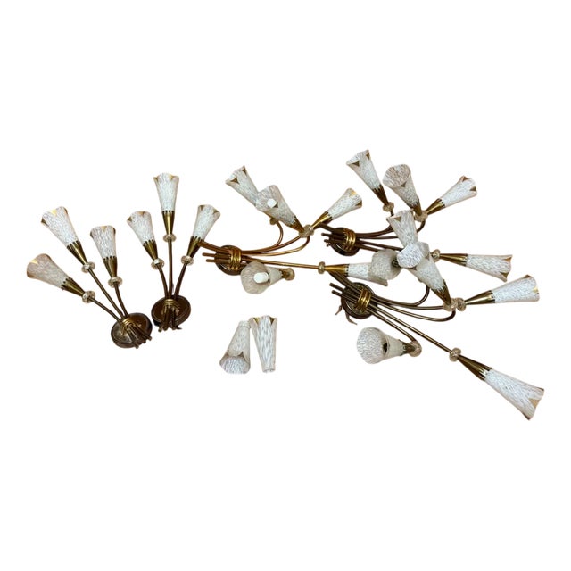 Vintage French Wall Lamps from Maison Arlus, 1950s, Set of 5 For Sale