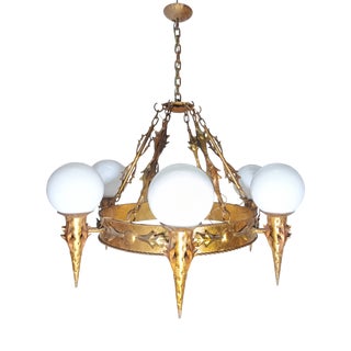 Art Deco Hanging Lamp, 1950s For Sale
