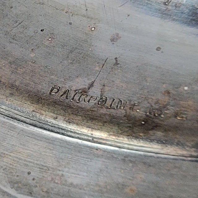 Antique Pairpoint Quadruple Plated Bridal Basket Compote With Etched Birds and Flowers #1223 For Sale - Image 9 of 13