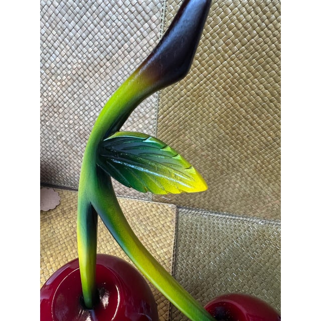 Red 1990s Wooden Cherry Table Centerpiece For Sale - Image 8 of 9