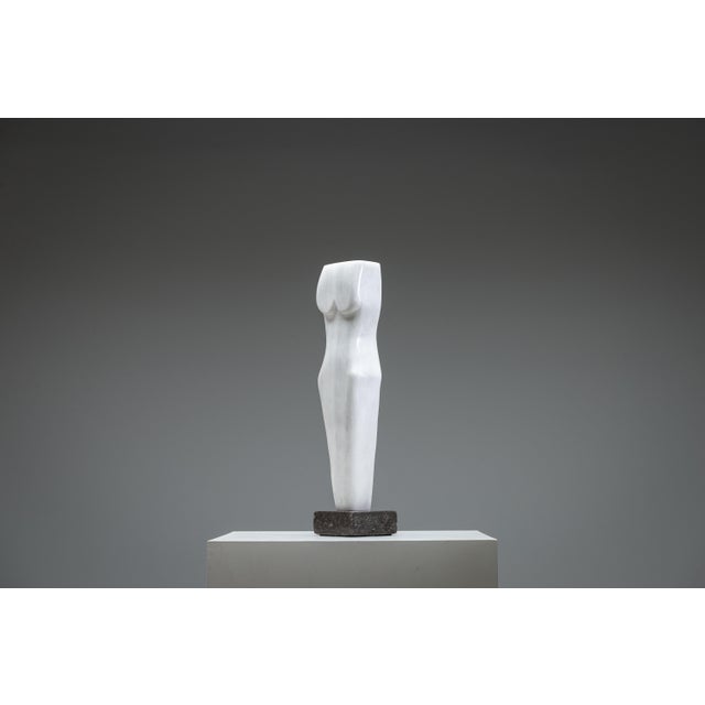 Stone Abstract White Torso, 1970s, Marble For Sale - Image 7 of 15