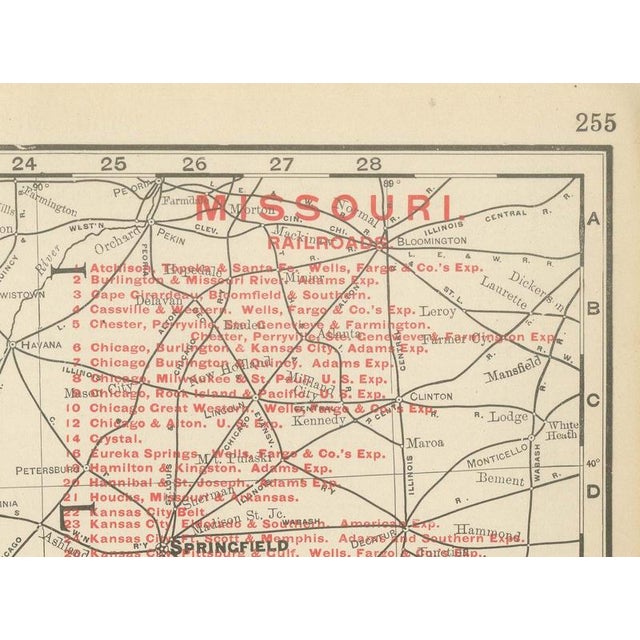 Paper Antique Map of Missouri The Show-Me State by Ran McNally, 1899 For Sale - Image 7 of 12