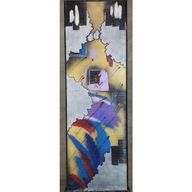Postmodern 1980s Modernist Black Acrylic Waterfall Fountain Sculptural Room Accent For Sale - Image 3 of 4