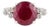7.2 Carat Deep Red Round Cut Ruby Diamond Ring in Solid Sterling Silver - Size 6 For Sale