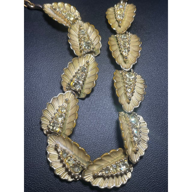 Coro 1950s Articulated Leaf Shape Choker Necklace Marked, BSK For Sale - Image 4 of 6