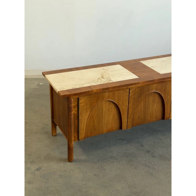 Wood 1960s Arched Walnut Credenza For Sale - Image 7 of 18