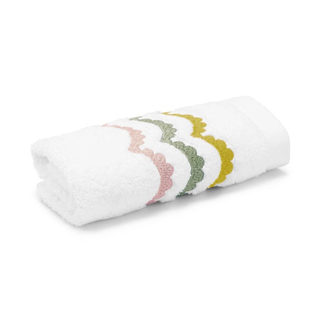 Not Yet Made - Made To Order Celerie Kemble + Hamburg House Pink and Green Scallop Towel Set - 3 Pieces For Sale - Image 5 of 6