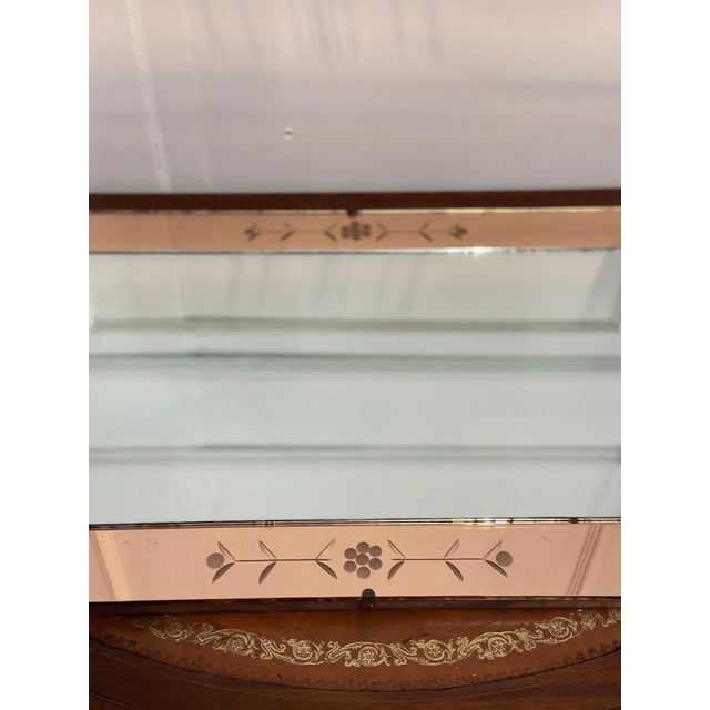 Large Art Deco Peach Glass Flower Petal Mirror, 1920s For Sale - Image 12 of 18