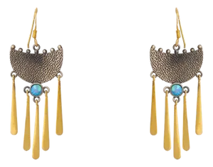 Gypsy Spirit Two Tone Opal Dangle Earrings, A Pair