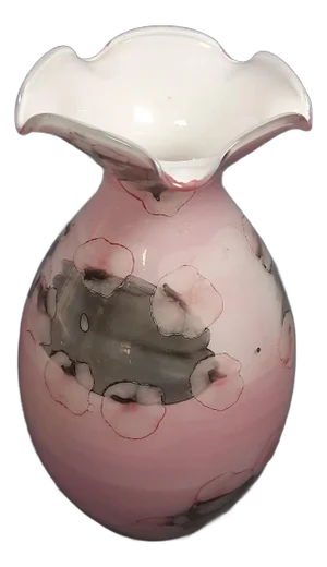 Modern Italian Kristall Mery Pink and Gray Murano Glass Vase, 1970s