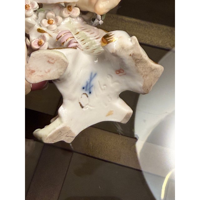 Meissen Porcelain Meissen Antique 5” Porcelain “Cupid With a Bow” Q162 Gustav Stellmacher 1897 For Sale - Image 4 of 12