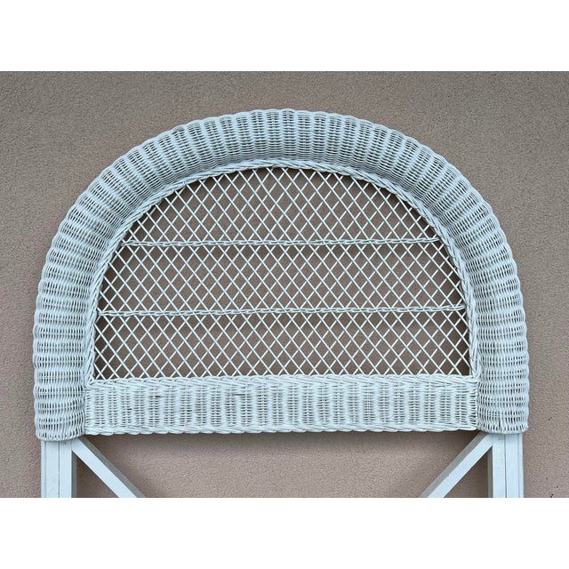 1960s Vintage White Wicker Coastal Twin Headboard Chairish