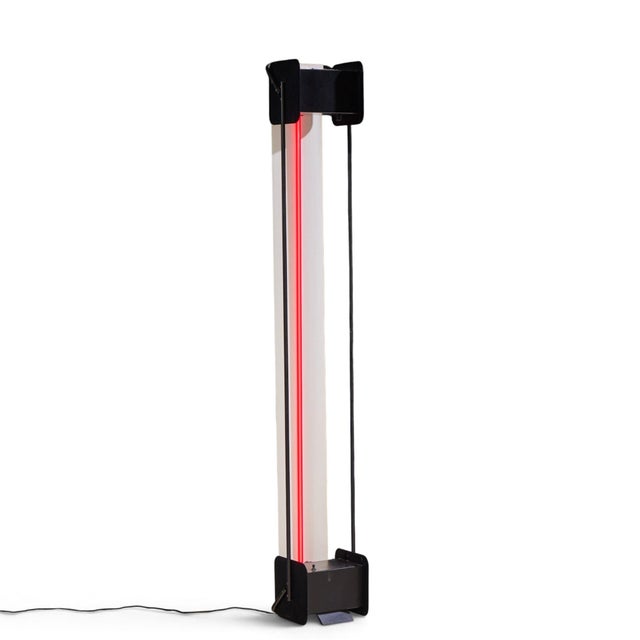 Black Mid 20th Century Dan Chelsea and Rudi Stern for George Kovacs Mid Century Modern Neon Torchiere Floor Lamp For Sale - Image 8 of 8