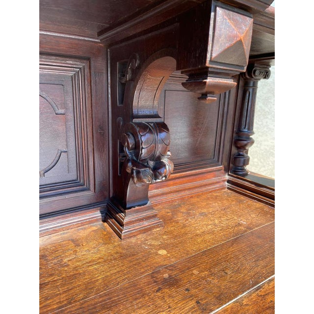 19th Century Renaissance Style Oak Hunting Buffet For Sale - Image 10 of 17