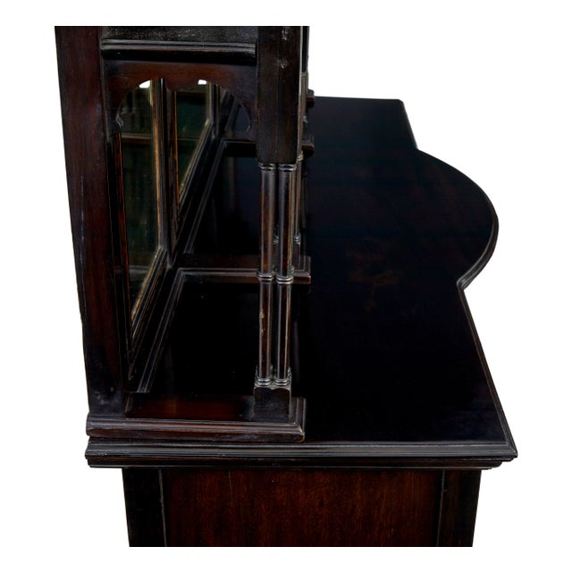 Brown Edwardian Chippendale Revival Cabinet in Carved Mahogany, 1905 For Sale - Image 8 of 9