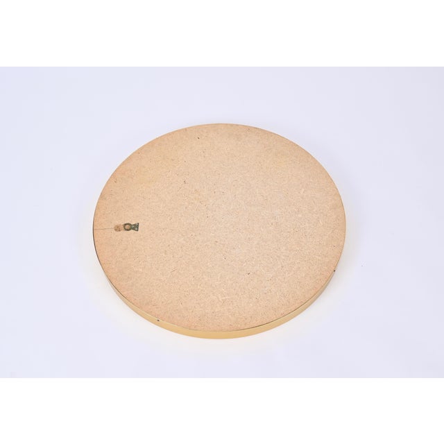 Mid-Century Golden Aluminum Round Mirror attributed to Sergio Mazza for Artemide, Italy, 1960s For Sale - Image 13 of 14