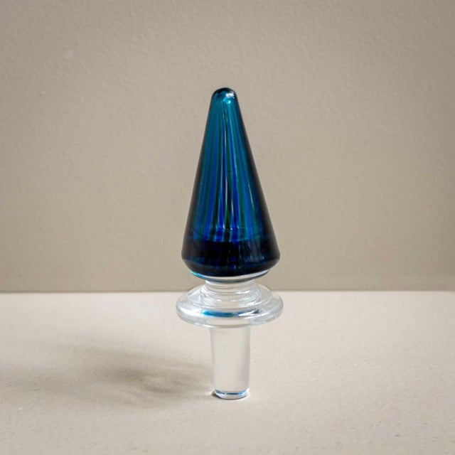 Blue-Green Venini Carafe, Italy 1979 For Sale - Image 16 of 18