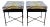 Mid 20th Century Vintage French Iron Bench Stool Ottoman With Tiger Striped Velvet Cushions - Set of 2 For Sale