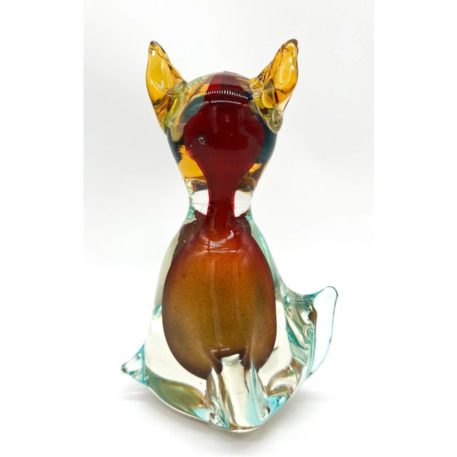 Red Mid-Century Italian Jordan's Importing Co JIco Glass Dog For Sale - Image 8 of 10