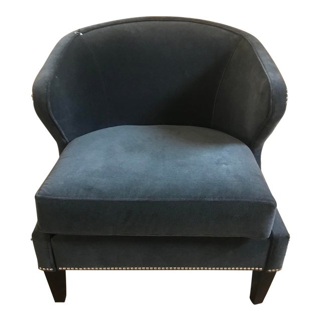 Modern Blue Velvet Chair Chairish