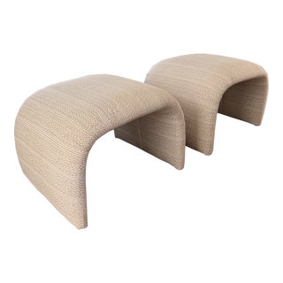 Vintage 1980s Peter Fasano Upholstered Waterfall Benches- a Pair For Sale