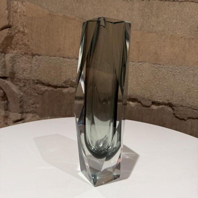 Murano Murano Art Glass Vasesmoky Grey Sommerso Submerged Technique Mandruzzato For Sale - Image 4 of 10