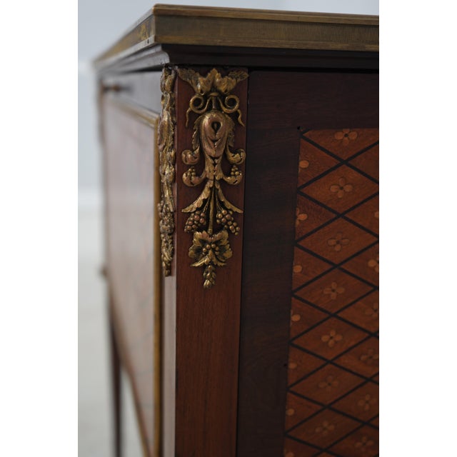 Louis XVI Vintage Marble Top Bar Cabinet For Sale - Image 14 of 16