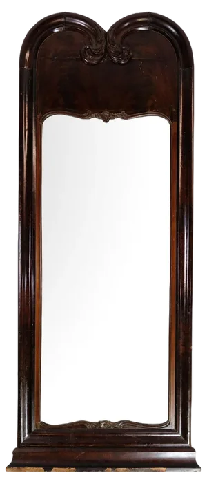 Carved Mahogany Mirror, Denmark, 1840s