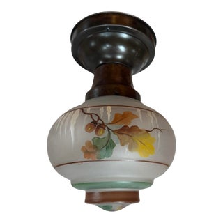 Circa 1920’s Acorn and Oak Leaves Ceiling Light Fixture For Sale