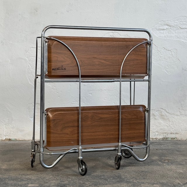 Mid-Century Modern DDR Folding Service Trolley, 1970 For Sale - Image 3 of 12