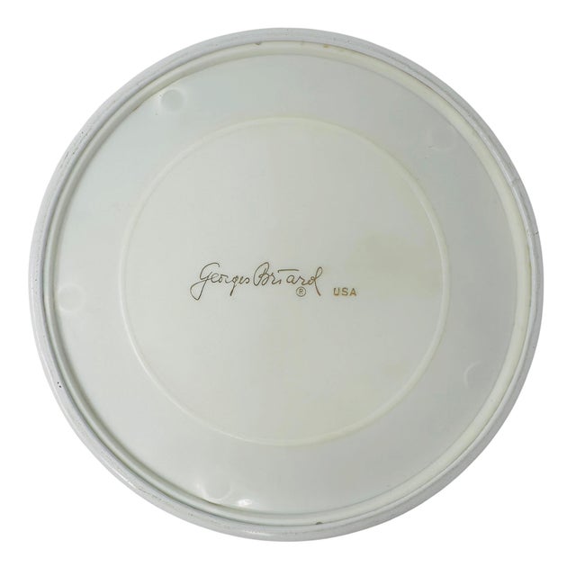 Signed Georges Briard Mid-Century White Vinyl & Lucite Ice Bucket With 22k Gold Hallmark For Sale - Image 12 of 13