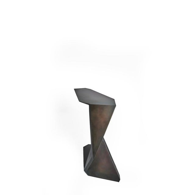 Samotrax Console Table with Anti-Flex Metal Core and Aluminium Plates by Orfeo Studio For Sale - Image 6 of 13