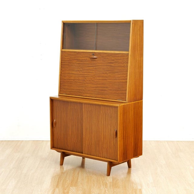 Wood 1960s Mid Century Secretary Desk by Herbert E. Gibbs For Sale - Image 7 of 14