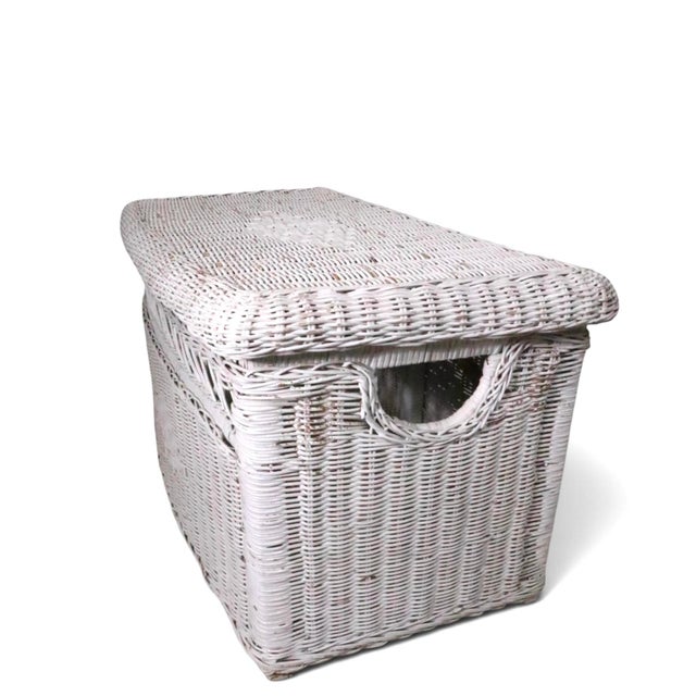 Vintage Wicker Trunk For Sale - Image 10 of 11