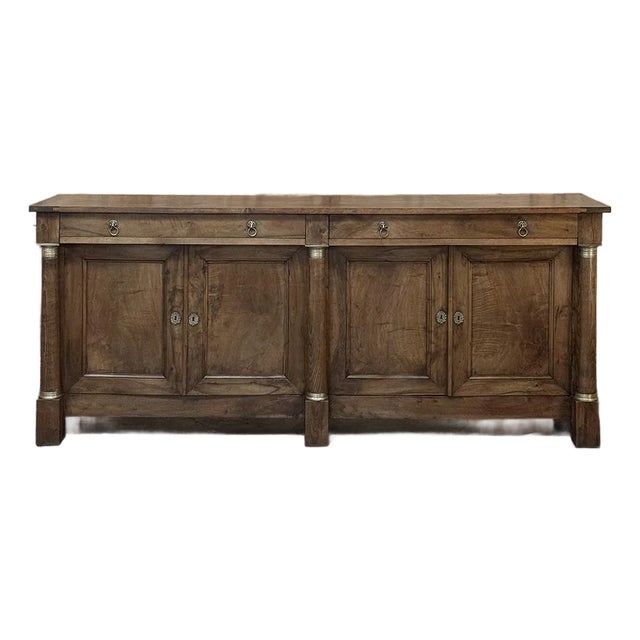 Early 19th Century French Empire Period Walnut Grand Buffet For Sale