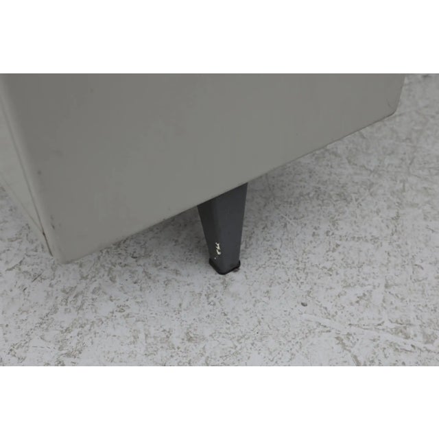 Gispen Industrial "7804" Desk With Blue Drawer Fronts and Linoleum Writing Top For Sale - Image 10 of 13