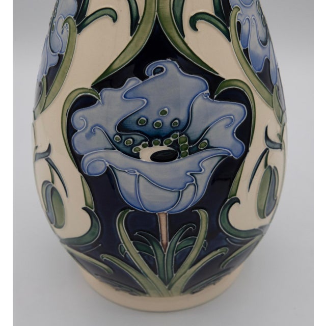 2000 - 2009 Moorcroft by Rachel Bishop Pottery Vase - Limited Edition - Study in Blue - 17" For Sale - Image 5 of 8