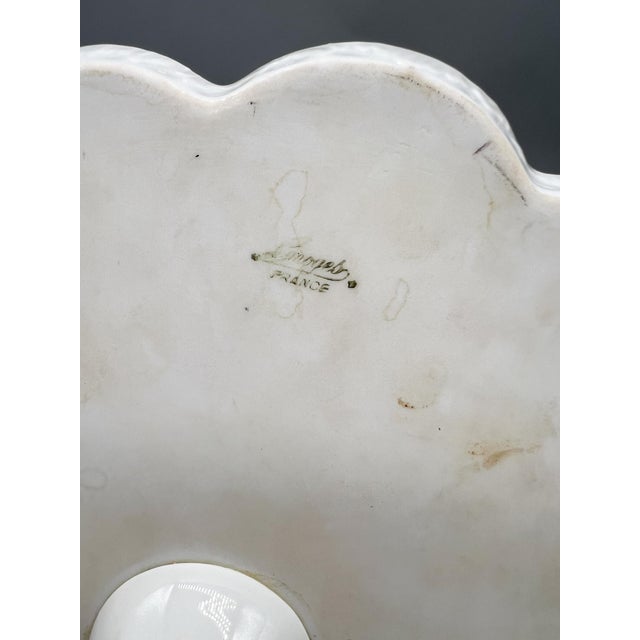 Limoges, France Vintage Limoges France Porcelain Pedestal Cake Stand With Matching Server – Gilt Scalloped Edge For Sale - Image 4 of 16