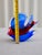 Vintage Murano Style Hand Blown Glass Coastal Angelfish Sculpture / Paper Weight – Blue Red Tropical Fish 6" For Sale - Image 11 of 12