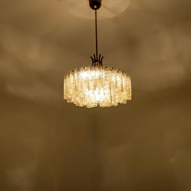 Metal Doria Gold Flakes Glass and Brass Chandeliers, 1960s For Sale - Image 7 of 18