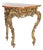Antique Louis XIV Inlaid Flame Mahogany or Burl & Gilt Wood Console Table 18thC For Sale