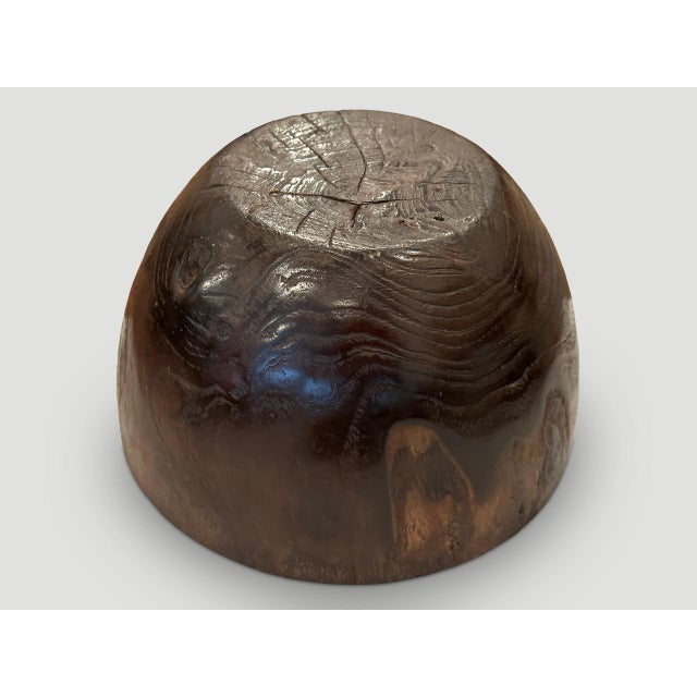 1900 - 1909 Andrianna Shamaris Wabi Sabi Teak Wood Bowl For Sale - Image 5 of 5