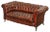 Small Victorian Whisky Brown Leather Chesterfield Sofa For Sale